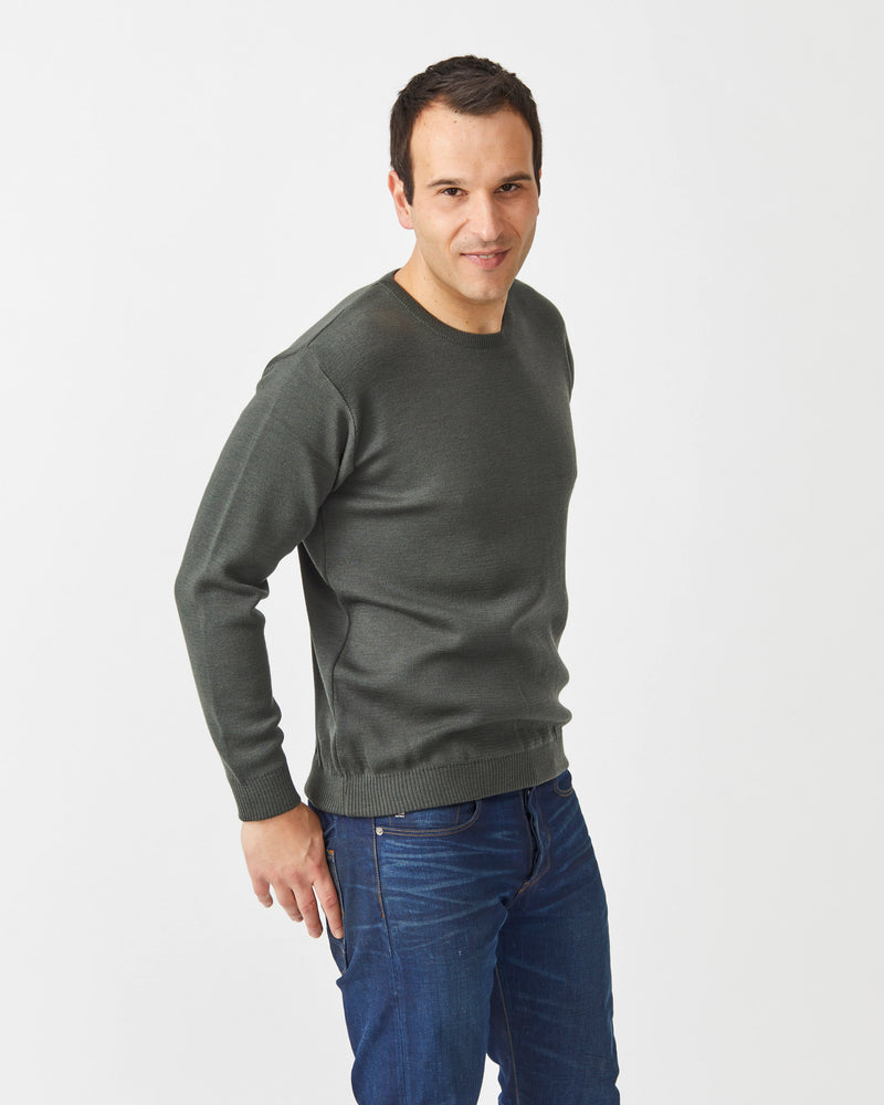 green woolen sweater