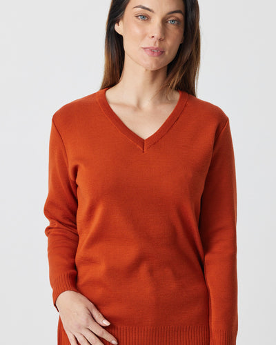 Merino Long V Sweater with Splits