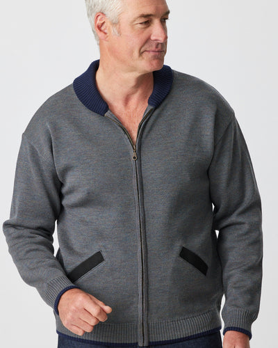 Merino Shawl Zip Cardigan with Pockets