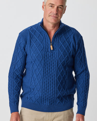 Soho Cable Turtle Zip Sweater