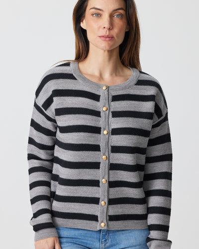 Racking Stripe Crew Cardigan