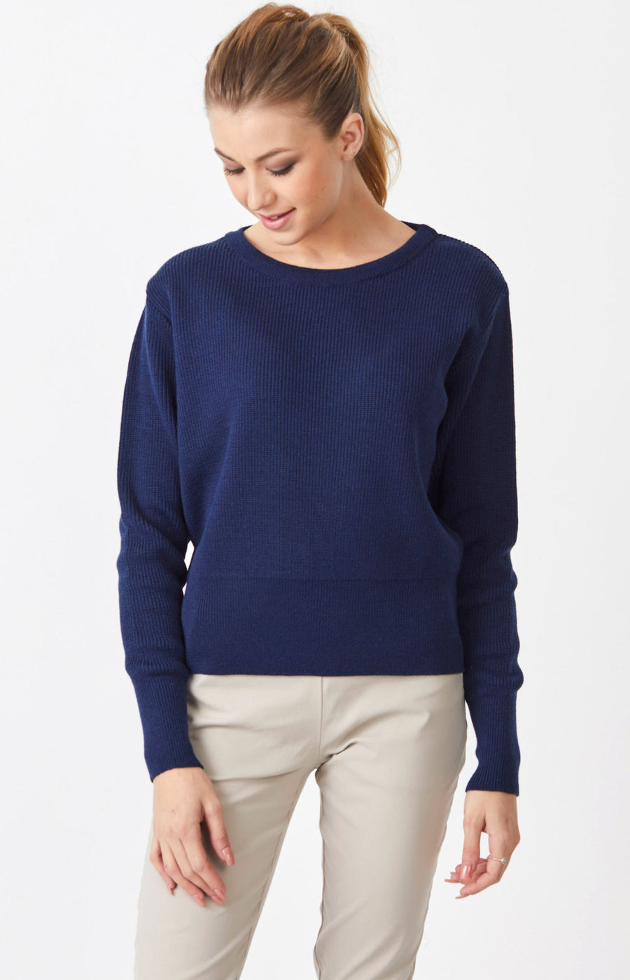 Merino Short Rib Crew Sweater