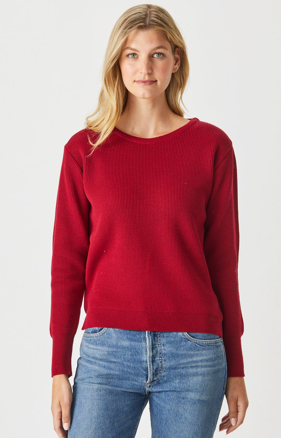 Merino Long Ribbed Knit Crew