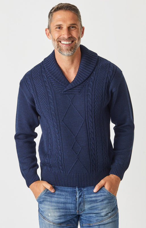 Collins Cable Shawl Sweater