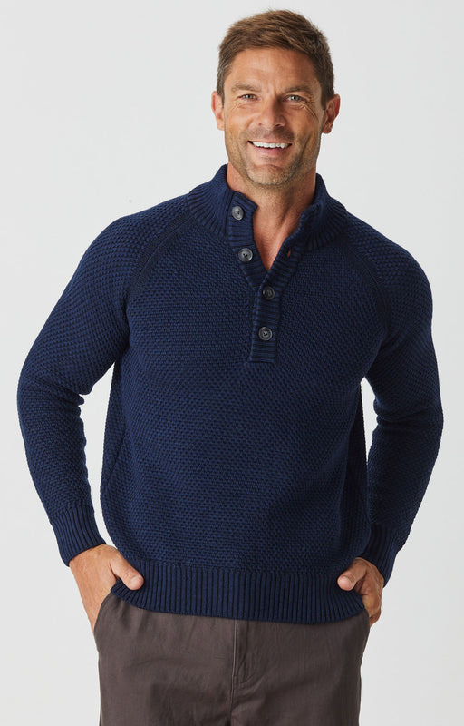 Merino Moss Platted Button Collar