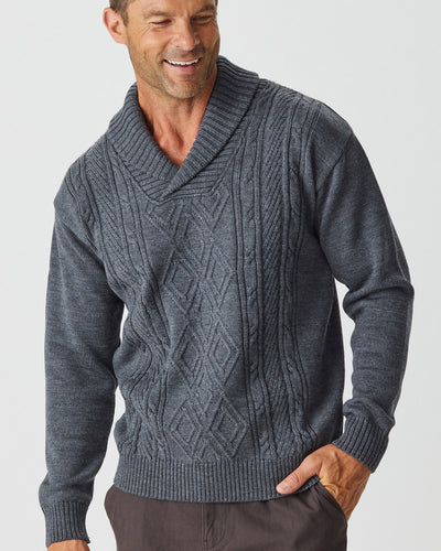 Aaron Cable Shawl Sweater