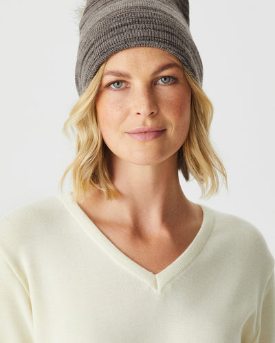 Sass Merino Beanie with faux fur Pom Pom