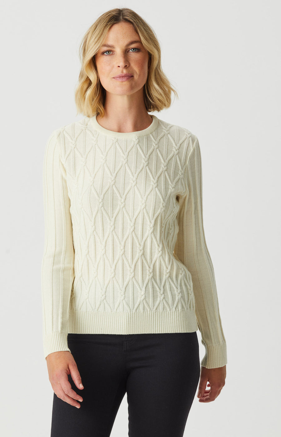 Everyday Merino Diamond crew Neck