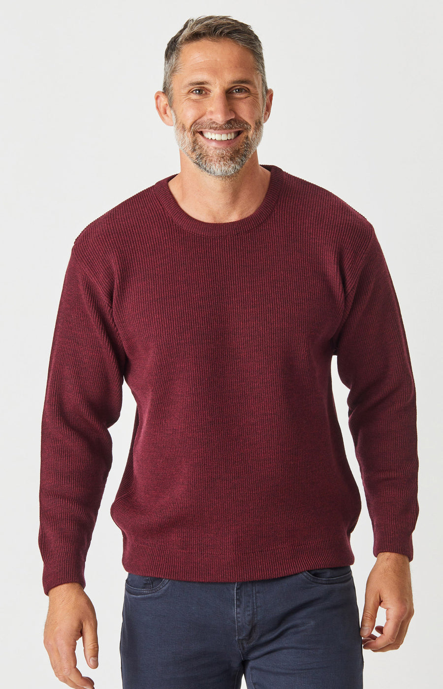 Aklanda Merino Rib Knit Crew - Berry