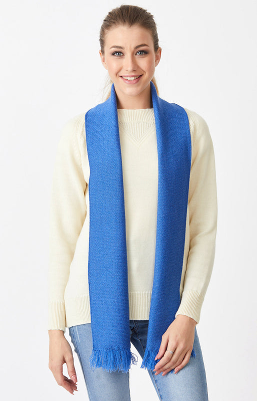 Merino Solid Scarf with Frills