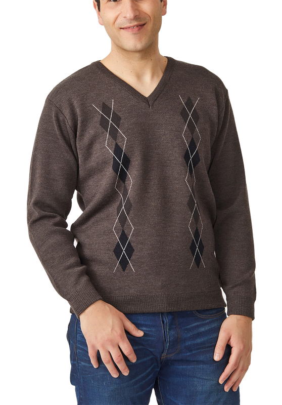 Argyle V Neck Sweater - Aklanda Australia