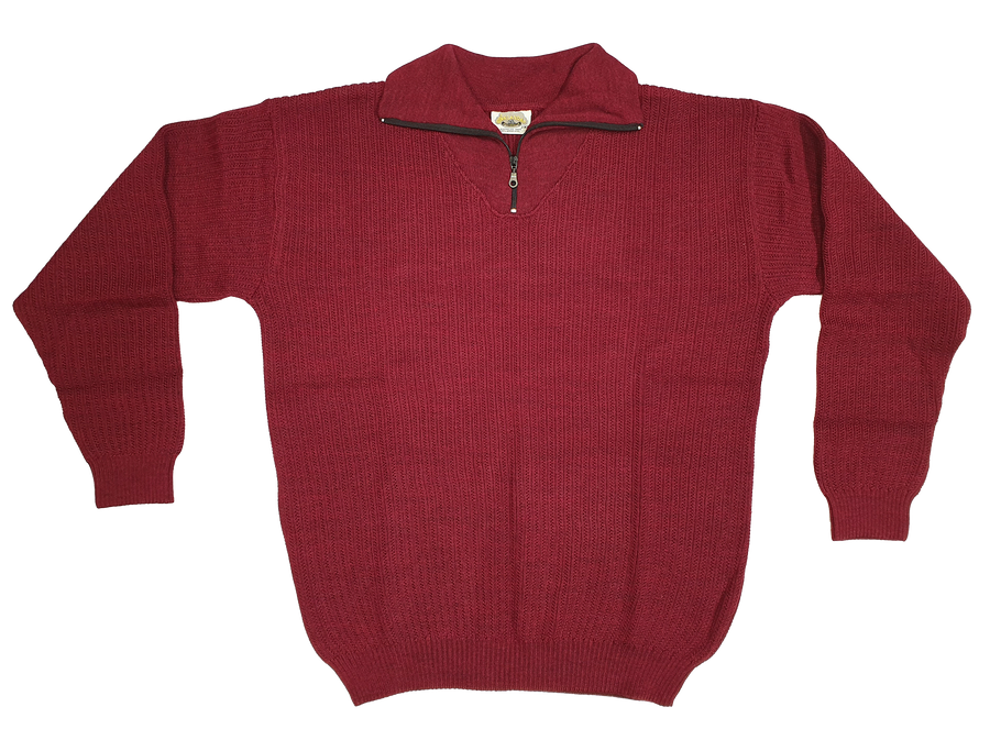 Merino Pineapple Stitch Zip Collar Sweater - Aklanda Australia