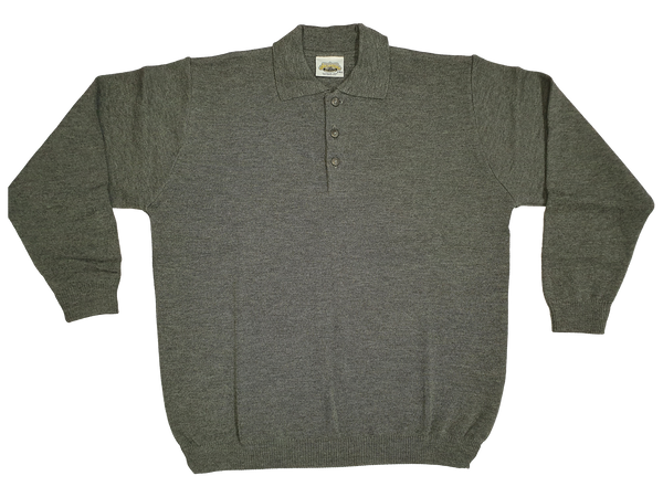Merino Button Polo Collar Sweater - Aklanda Australia