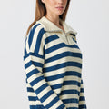 Stripe Zip Shawl Sweater