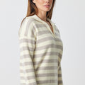 Stripe Zip Polo Sweater