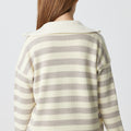 Stripe Zip Polo Sweater