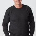 Merino Patch Crew Rib with Suede