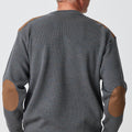Merino Patch Crew Rib with Suede