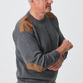 Merino Patch Crew Rib with Suede