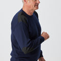 Merino Patch Crew Rib with Suede