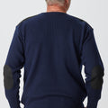 Merino Patch Crew Rib with Suede