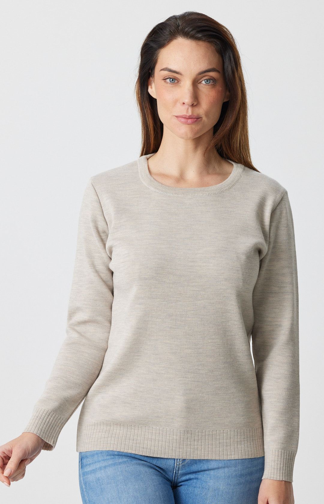 Grey crew sales neck sweater women's