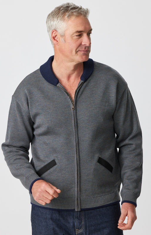 Merino Shawl Zip Cardigan with Pockets
