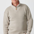 Merino Half Zip Open Collar Sweater