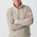 Merino Half Zip Open Collar Sweater