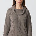 Chunky Cable Cowl Neck Top