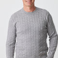 Column Cable Crew Sweater