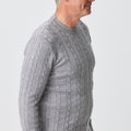 Column Cable Crew Sweater