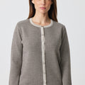 Herringbone Crew Neck Cardigan