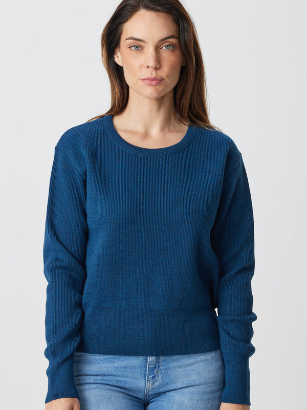 Merino Short Rib Crew Sweater