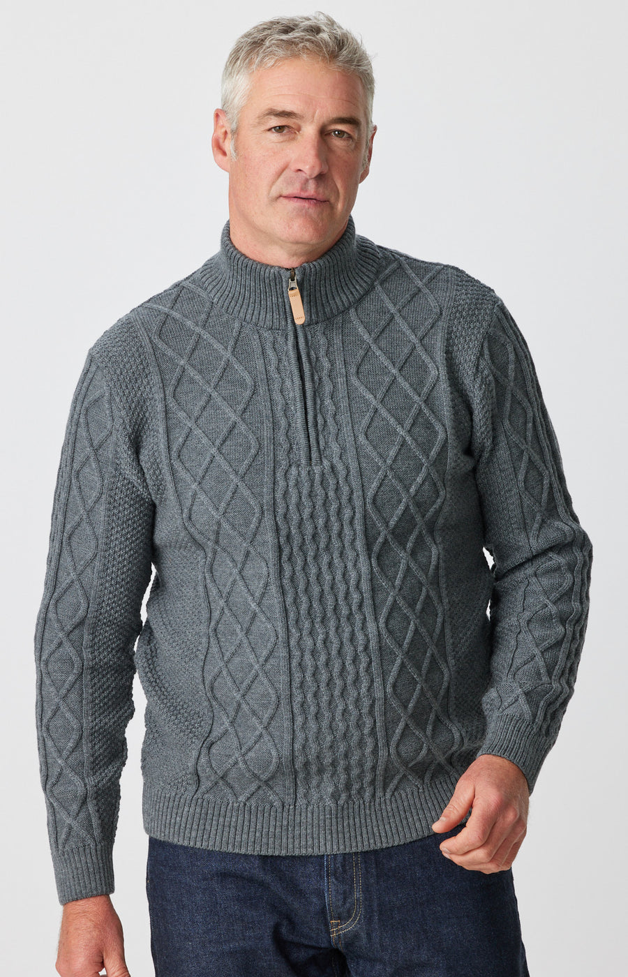 Soho Cable Turtle Zip Sweater