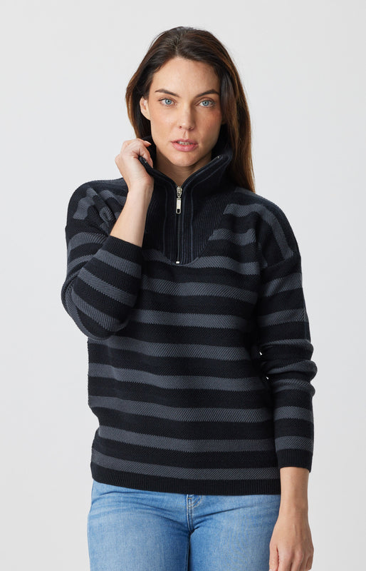 Racking Stripe Zip Shawl