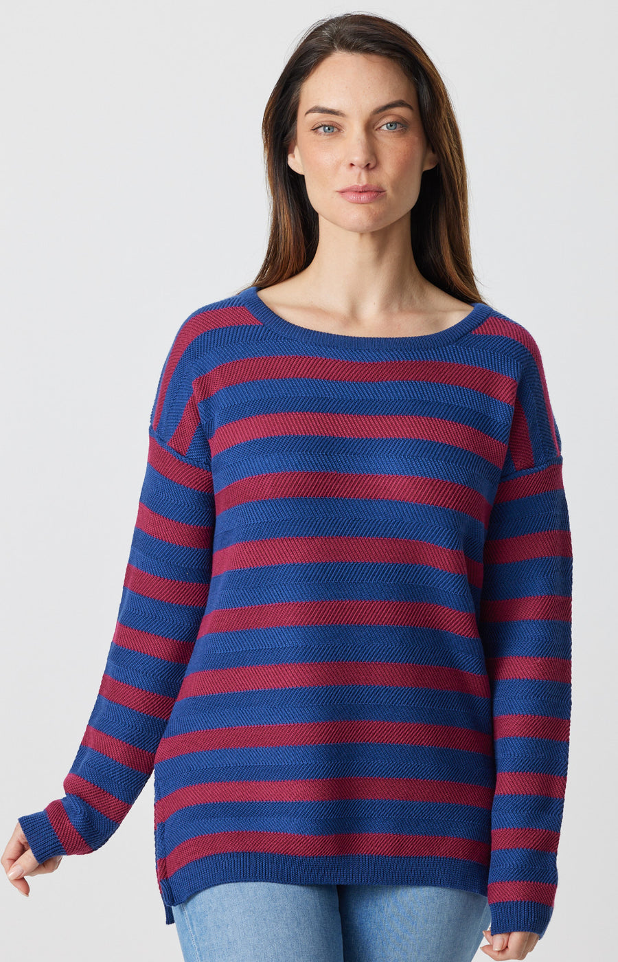 Racking Stripe Long Crew