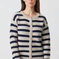 Racking Stripe Crew Cardigan