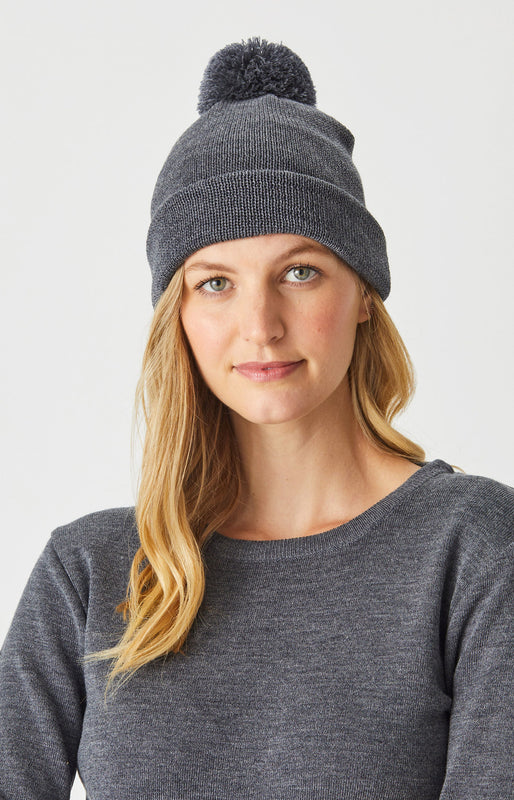 Merino Essential Beanie with Pom Pom
