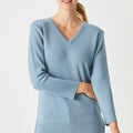 Merino Long V Sweater with Splits