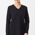 Merino Long V Sweater with Splits