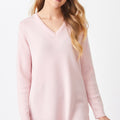 Merino Long V Sweater with Splits