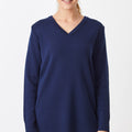 Merino Long V Sweater with Splits