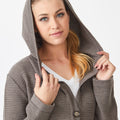 Waffle Knit Hoodie Coat