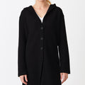 Waffle Knit Hoodie Coat