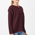 Herringbone Crew Neck Cardigan