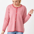 Herringbone Crew Neck Cardigan