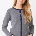 Herringbone Crew Neck Cardigan