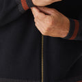 Merino Prince Stripe Zip Cardigan