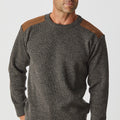 Merino Patch Crew Rib with Suede